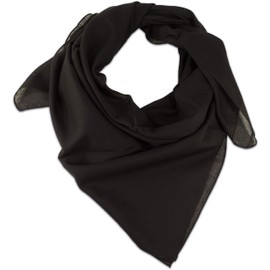 fashionchimp Basic Cotton Scarf in Plain Colours, Unisex Neckerchief Made of 100% Cotton, Square, Men and Women, Plain black