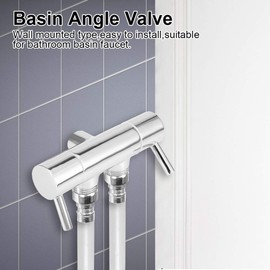 Steuerventil Doppelschalter Steuer T-Ventil Stromteiler Verchromung Steuerventil Bidet WC-Eckventil G1 / 2 "Schlauchgewinde
