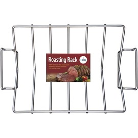 HIC Kitchen Roasting Pro V-Shaped Baking Rack, Chrome-Plated Steel, For Even Cooking And Juicy Results, 15.75 x 10.25 x 4-Inches