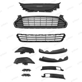 ROKY Front Bumper Grill Fit For 2013-2016 Ford Fusion w/ Fog Light Covers& Retainers