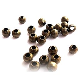 Vintageparts 100 Vintage Bronze Spacer Beads 3mm DIY Jewellery