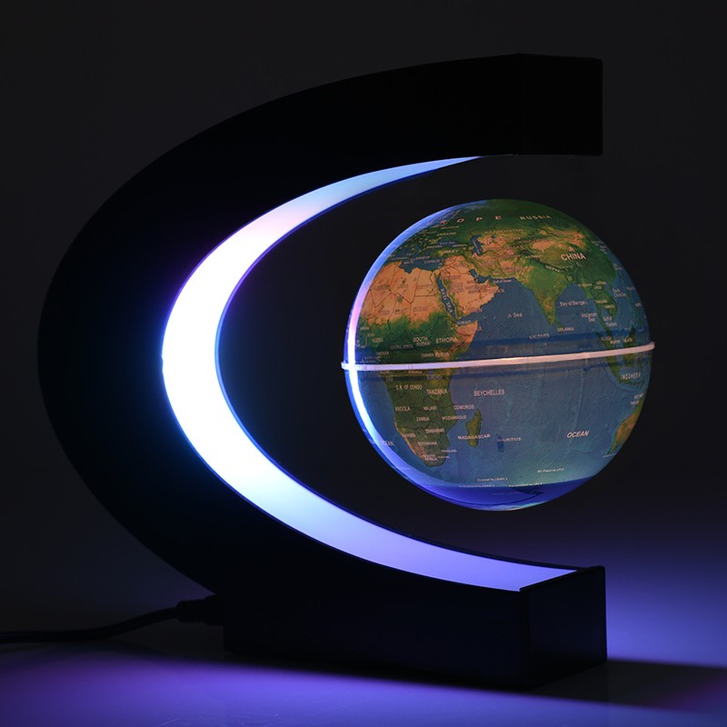 Floating Globe Magnetic Levitation Rotating Globe with Colorful LED Light
