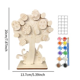 Perfeclan 3D Holz Osterei -Baumhandwerk Kit Osterdekoration für Kinder Sammlerstücke handgefertigtes Oramentholz Kunsthandwerk Kunstprojekt