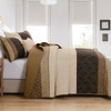 Boho King Size Quilt Set,Striped Plaid Bedspread Coverlet Set,Light Brown