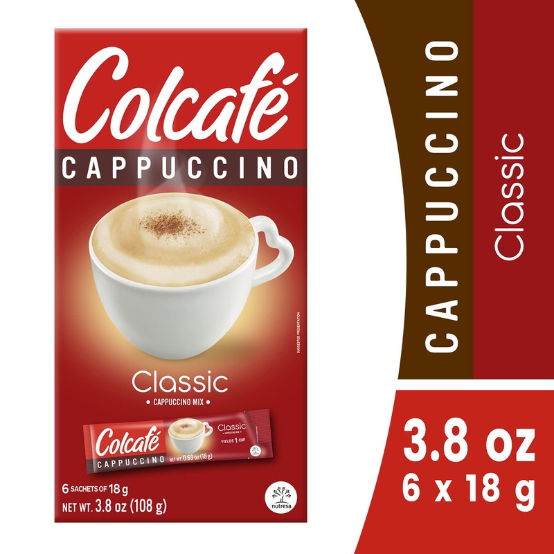 Colcafe Instant Classic Cappuccino, 6 sticks per pack, Pack of