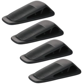 Fursafe&Q Rubber Door Stoppers for Bottom of Door, Door Stop Wedge with Holder, Heavy Duty Doorstops 4 Pack, Wall Protector for Home & Office & School & Commercial Doorstop Keep Open Stack Black