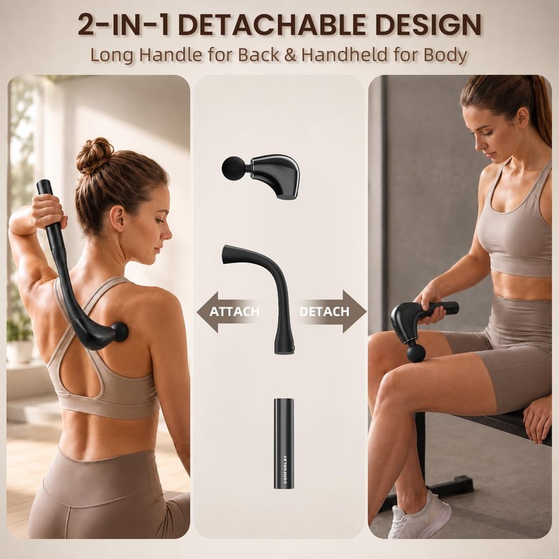 2-in-1 Detachable Muscle Massage Gun Deep Tissue