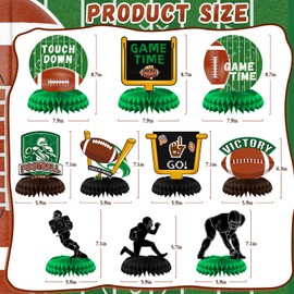 10PCS Football Party Decorations Football Table Centerpiece Super Party Decorations Table Toppers for Football Gameday Tailgate Party Football Birthday Party Decorations