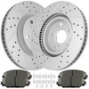 ACB ZONE Ceramic Brake Pads and Rotors Kit Front Drilled