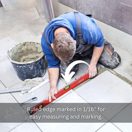 Kapro - 770 Exodus Professional Box Level - 32" - With 45° Vial & Ruler - For Leveling, Measuring, Marking, and Cutting - Features 3 Vials, Precise Straightedge, and Wall-Grip