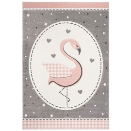 Safavieh Carousel Kids Collection CRK154P Flamingo Nursery Playroom Area Rug, 4' x 6', Pink / Ivory