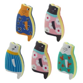 Ximimark 5 pcs Natural Cat Sponge Wipe - Reusable Dish Sponge for Cleaning Dishes and Scrubbing - and Heavy Duty - Perfect for Household Use