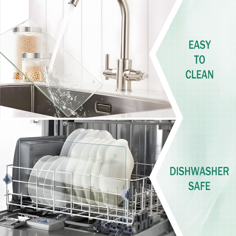 HOXHA 4 Pack Glass Cutting Board for Kitchen Tempered Clear