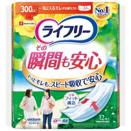 Lifree [those who once come urine leakage is a concern] that moment 12 sheets also urine care pads 300cc for peace of mind woman 34cm