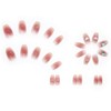 POKENGDA Acrylic Fake Nails 3D Heart Design,Coffin Press on Medium