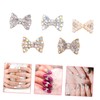 Healeved 50pcs Nail Art Bow Tie Charms Rhinestone Nail Decoration