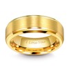 TRUMIUM 8MM Mens Gold Ring Tungsten Wedding Band Engraved I