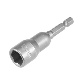 sourcingmap 1/4" Quick-Change Hex Shank 12mm Magnetic Nut Setter Driver Drill Bit, 65mm Length, Metric