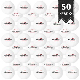 ENG 50Pcs Ping Pong Balls, Table Tennis Balls, Professional K40+ Ping Pong Balls in ABS resin 3 stars for Exercises, Workouts, Table Tennis Club, Amateurs, Games, Adults and Children,White