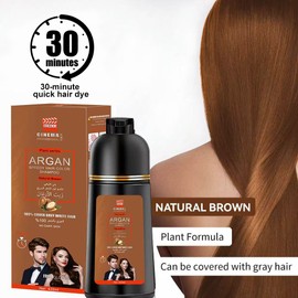 Brown Hair Shampoo 420ml With Argan Oil Instant Hair Dye Black hair dye Hair Coloring [ORIGINAL]