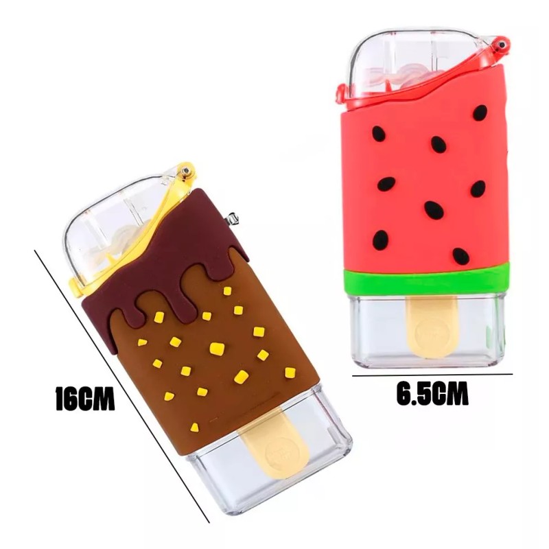 FRUTAS Botella Agua Frutas Paleta Kawaii Lonchera Lunch Vaso Toper