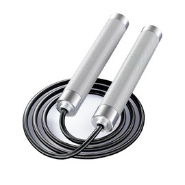 SCHUMAOYI Jump Rope, Aluminium Handles with Textured Grip, Adjustable Steel Cable, suitable for sports and exercise (Silver)