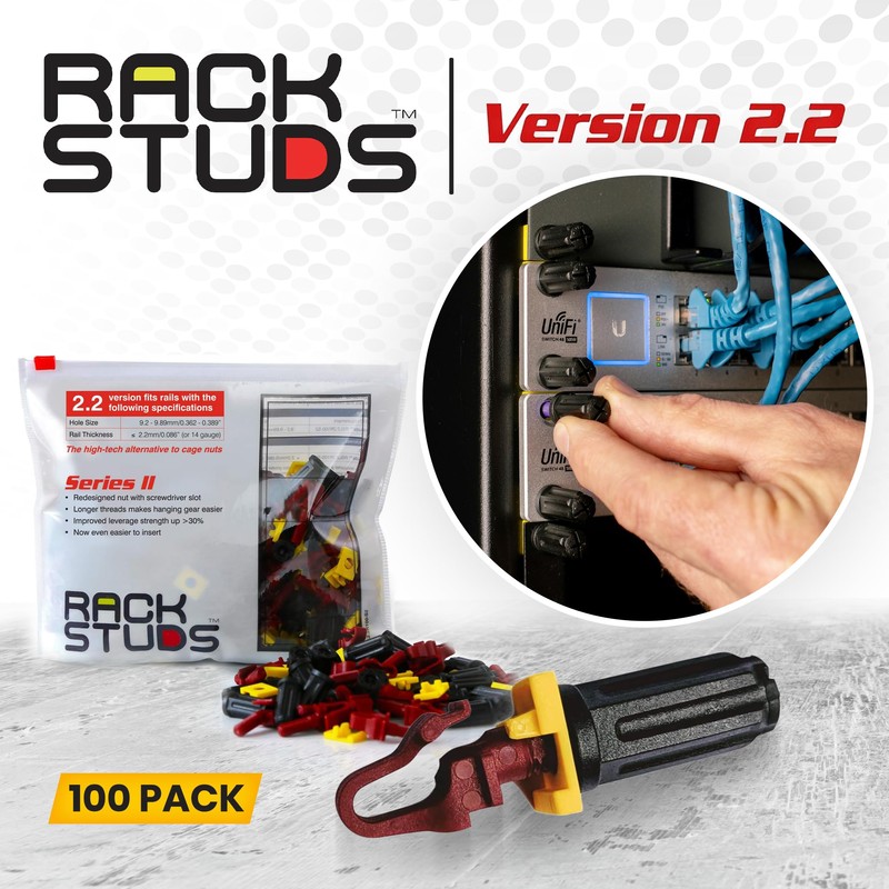 Rackstuds R100 Rack Mount Solution II - Hardware Nuts &