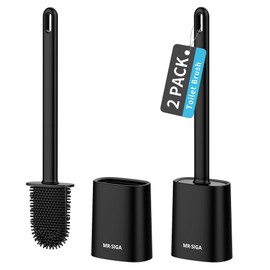 MR.SIGA Toilet Brush and Holder Set, Wall Mounted Toilet Bowl Brush, Black