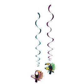 Boland 52572 Toucan Garland, Pack of 2, Length Approx. 85 cm, Spirals with Pendant, Decoration, Hanging Decoration, Party, Summer, Birthday