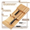 Utoplike Knife Drawer Organizer Bamboo Knives Block for Kitchen, Large
