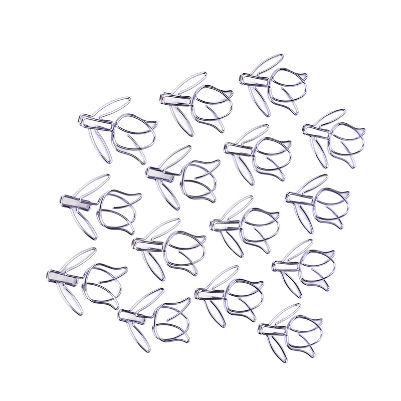 50Pcs Tulip Paper Clips Cute Purple Tulip Design Durable Metal