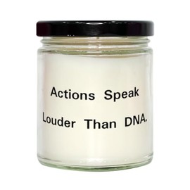 Joke Stepfather Gifts, Actions Speak Louder Than DNA, New Birthday Scent Candle Gifts for Dad from Daughter, Scented Candles, Candle Gift Set, New Scent Candles, Best Scented Candles, Unique Scented