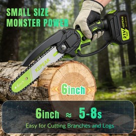 Mini Chainsaw Cordless, 6 Inch Electric Chainsaw Battery Powered, 900W Powerful Chainsaw with 21V4.0Ah Battery, Portable Chain Saw for Tree Trimming, Pruning&Wood Cutting, Gifts for Men Women