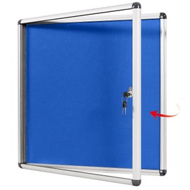 Swansea Lockable Noticeboard Bulletin Pin Fabric Boards Tamperproof with Mounting Screws 28x26 inch (6xA4)