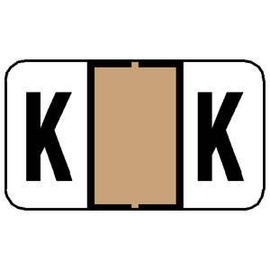 15/16" H x 1-5/8" W Tan Jeter Compatible 1" Alpha Label 'K' (500/Roll) - TBBS-91531