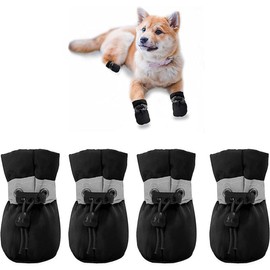 COYUN Pack of 4 Dog Shoes, Dog Boots, Paw Protection, Indoor Non-Slip Socks for Dogs, Non-Slip Paw Protection, Dog Socks, Outdoor Indoor Non-Slip Socks, Dog Soft Adjustable Paw Protection