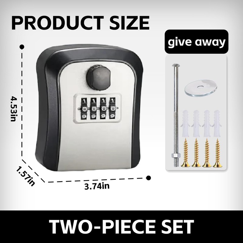 Pack of 2 Key Safe with Number Code Key Safe