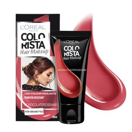 Colorista Hair Makeup Temporary Brunette Hair Colour, Choc Rose