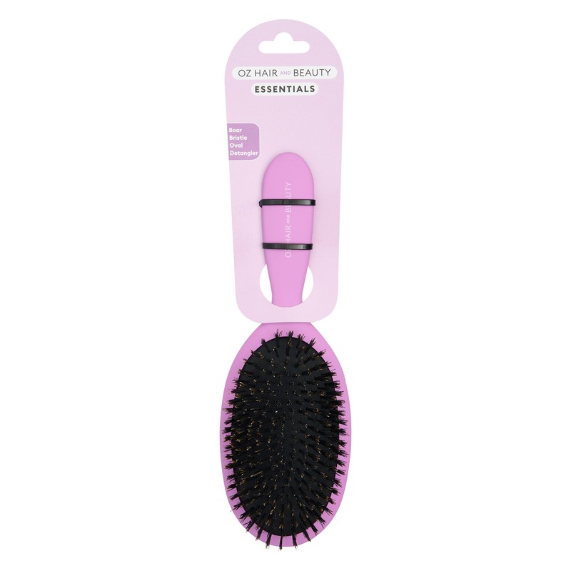 Oz Essentials Boar Bristle Oval Detangler Brush - Purple