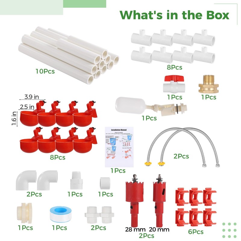 Pipeline Automatic Chicken Waterer System, Automatic Chicken Watering Complete PVC
