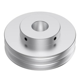 CHANCS Aluminium Alloy Double V Belt Pulley 80 mm OD 10 mm Fixed Bore Pulley for Motor Shaft 6 mm (1/4 Inch) PU Round Belt
