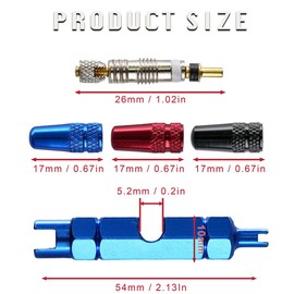 Selyse 13 Piece Valve Remover Tool Set for Presta and Schrader Valves, Bicycle Valve Adapters and Valve Caps for MTB & Road Bikes