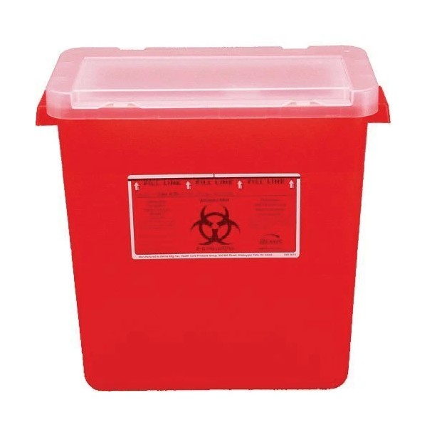 Kendall Healthcare 8900SA Sharps Phlebotomy Container 1 quart, Shape,,,,,, Red
