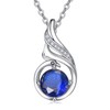 TANGPOET Phoenix Pendant Necklace September Birthstone Sapphire Jewelry for Women