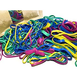Rubber Bands, Size 32 (3" x 1/8"), Colored Latex Free Rubber Band Strong Elastic #32 Rubber Band Bulk for Office, Colorful Elastic Band for File Folders Bank Paper Bills Money, 1/4 Pound Bag