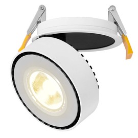 Dr.lazy Indoor 12W LED Recessed Ceiling Spotlights, Ceiling Spots, recessed Ceiling lamp, Adjustable Ceiling Light, Downlight, 10X3.5CM, Cutout 9CM (White-4000K)
