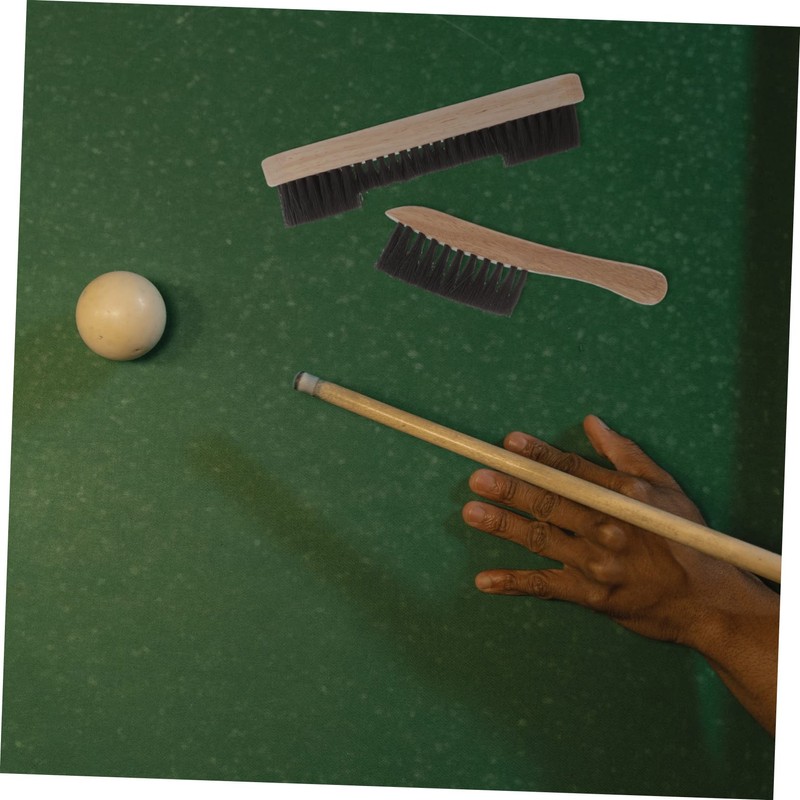 Abaodam 2Pcs Wooden Pool Table Cleaning Brush Set Durable Pe