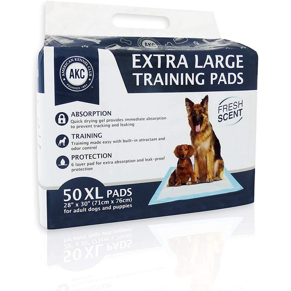Ultra Absorbent Odor Control Training Pads For Dogs Leak-proof Quick Dry Gel â€“ Extra Large 30 x 28 Pee Pads - Fresh Scented - 50 Count, Pack of 1