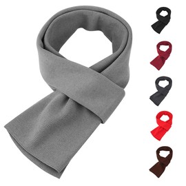 ChunCui Mens Long Thick Scarf Solid Color Soft Warm Cashmere Feel Fashion Scarf Grey