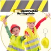 Cotiny 72 Pcs Construction Party Hats Keychains Mini Helmet Keychain